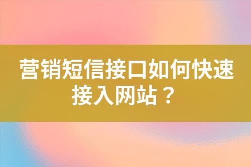 營(yíng)銷短信接口如何快速接入網(wǎng)站？