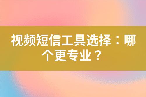 視頻短信工具選擇：哪個(gè)更專業(yè)？