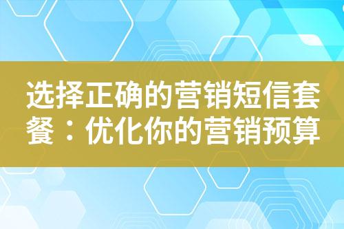 選擇正確的營銷短信套餐：優(yōu)化你的營銷預(yù)算